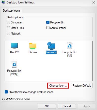 change desktop icons