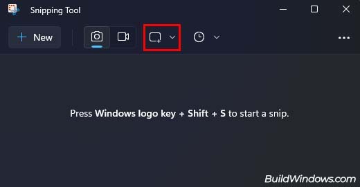 mode selection snipping tool