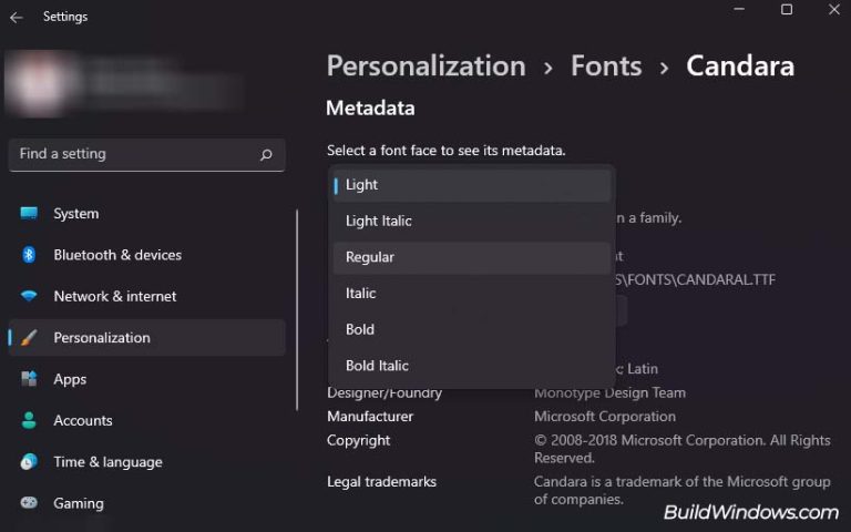 how to change your font windows 11