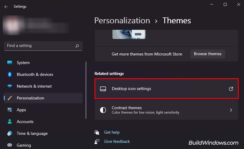 windows desktop icon settings